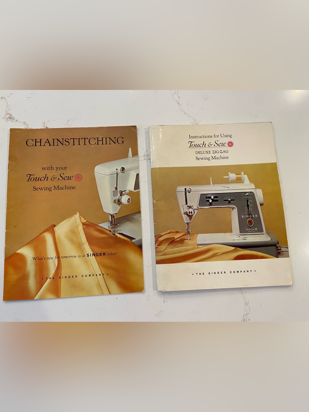 Singer Sewing Machine 1964 Instruction Manuals & Touch & Sew Chainstitching